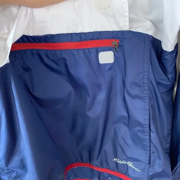 Eddie Bauer Momentum Colorblock Hooded Jacket Lightweight Anorak Size Medium - Picture 4 of 7